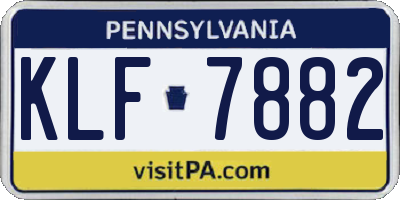PA license plate KLF7882