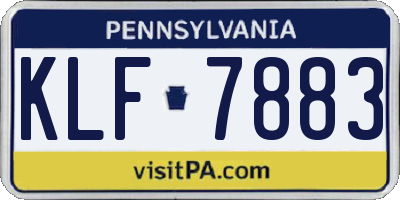 PA license plate KLF7883