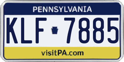 PA license plate KLF7885