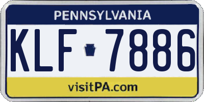 PA license plate KLF7886