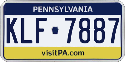 PA license plate KLF7887