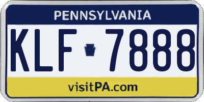 PA license plate KLF7888