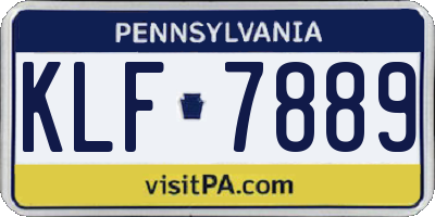 PA license plate KLF7889