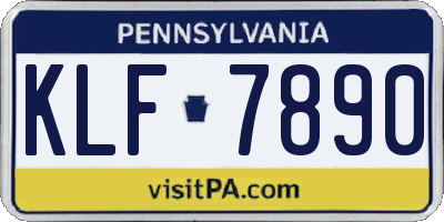 PA license plate KLF7890