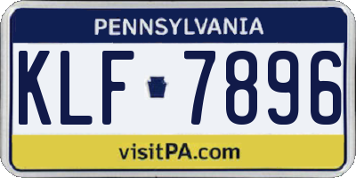 PA license plate KLF7896