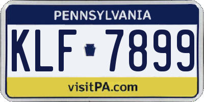 PA license plate KLF7899