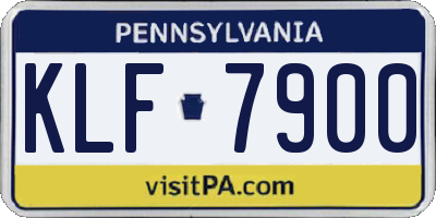 PA license plate KLF7900