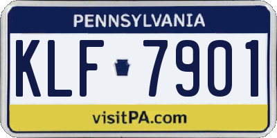 PA license plate KLF7901