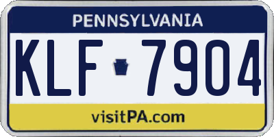PA license plate KLF7904