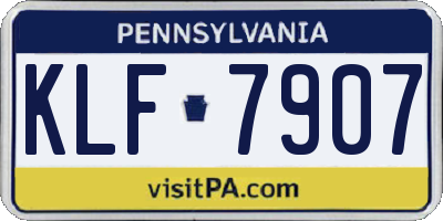 PA license plate KLF7907
