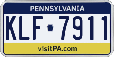 PA license plate KLF7911