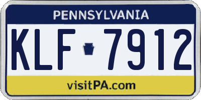 PA license plate KLF7912