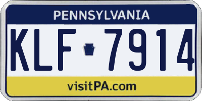 PA license plate KLF7914