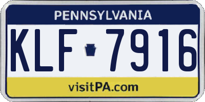 PA license plate KLF7916