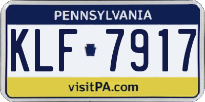 PA license plate KLF7917