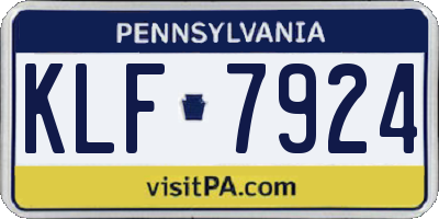 PA license plate KLF7924