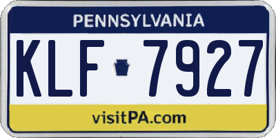PA license plate KLF7927