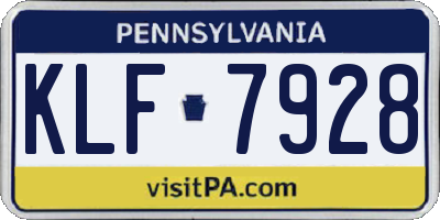PA license plate KLF7928