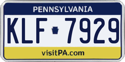 PA license plate KLF7929