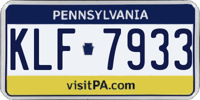 PA license plate KLF7933