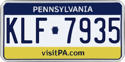PA license plate KLF7935