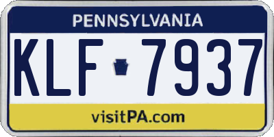 PA license plate KLF7937
