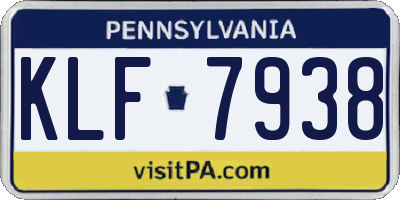 PA license plate KLF7938