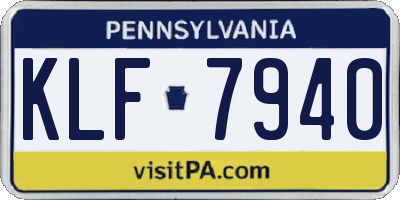 PA license plate KLF7940