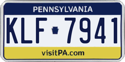PA license plate KLF7941