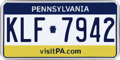 PA license plate KLF7942