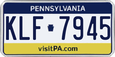 PA license plate KLF7945