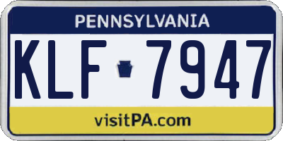PA license plate KLF7947