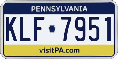 PA license plate KLF7951