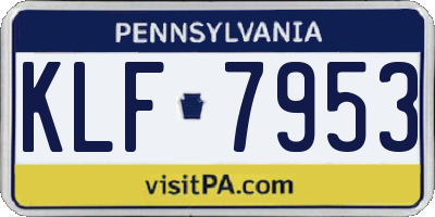 PA license plate KLF7953