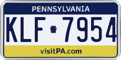PA license plate KLF7954