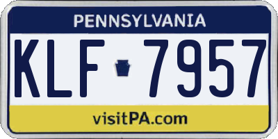 PA license plate KLF7957