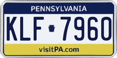 PA license plate KLF7960