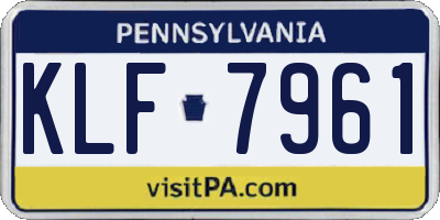 PA license plate KLF7961