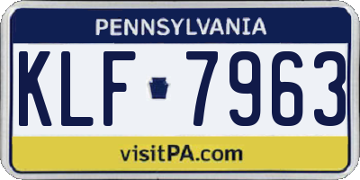PA license plate KLF7963