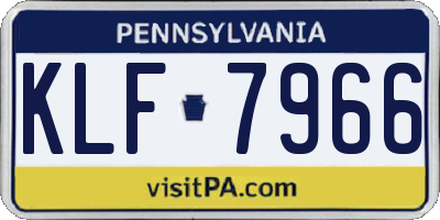 PA license plate KLF7966