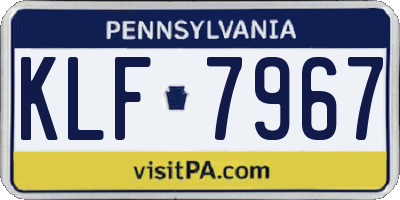 PA license plate KLF7967