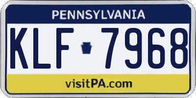 PA license plate KLF7968
