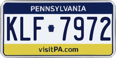 PA license plate KLF7972