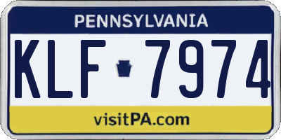PA license plate KLF7974