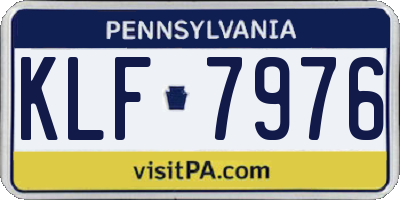 PA license plate KLF7976
