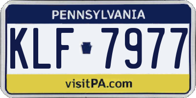 PA license plate KLF7977