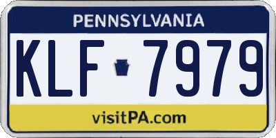 PA license plate KLF7979