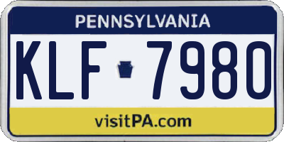 PA license plate KLF7980