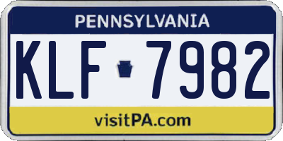 PA license plate KLF7982
