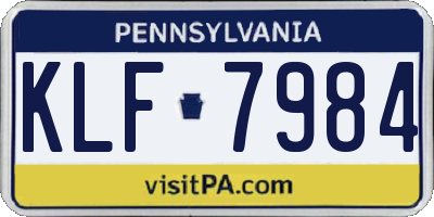 PA license plate KLF7984